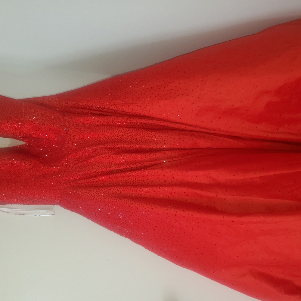 Stunning Red Gown with Glitter Details